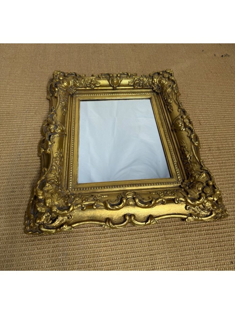 Antique Ornate Gold Baroque Style Mirror Rectangular Gilt Elegant